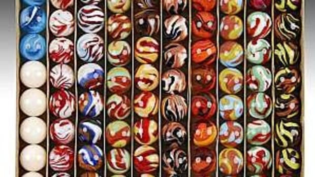Selection of unique vintage marbles.