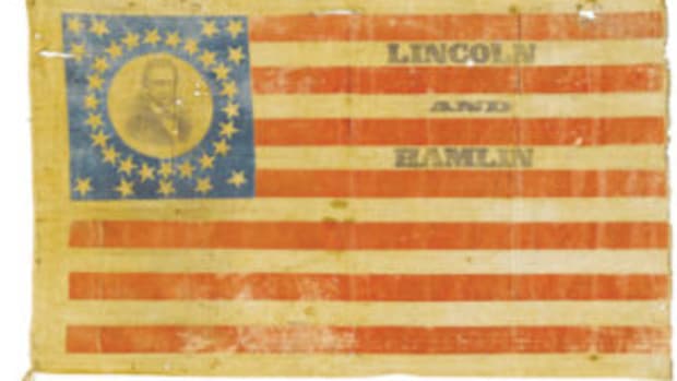 Lincoln Hamlin portrait flag