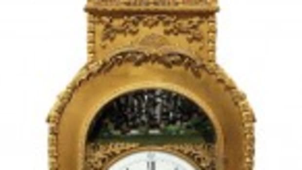 Chinese Fusee and gilt clock