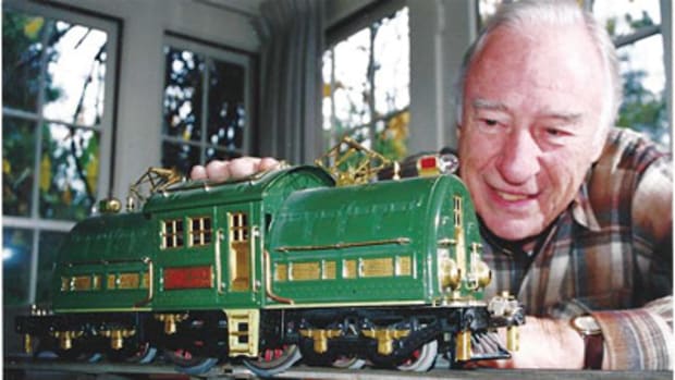 Warren Heid and toy train