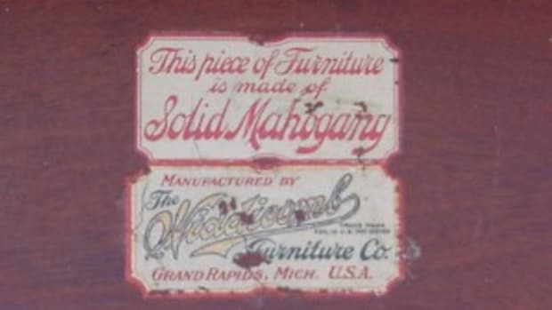 A sample of a trademark label found on Widdicomb furniture