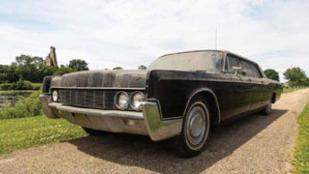  Seems a little too dusty and rundown to be fit for the King of Rock ‘n’ Roll, but in its heyday, this 1967 Lincoln Continental limo was the royal carriage for the Presley family. It sold at auction for $165,000. Images courtesy of Mecum Auctions