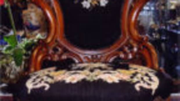  This magnificent Rococo Revival chair in the Henry Clay pattern made by J. & J.W. Meeks, circa 1850, was factory made in New York. Image courtesy of Fred Taylor