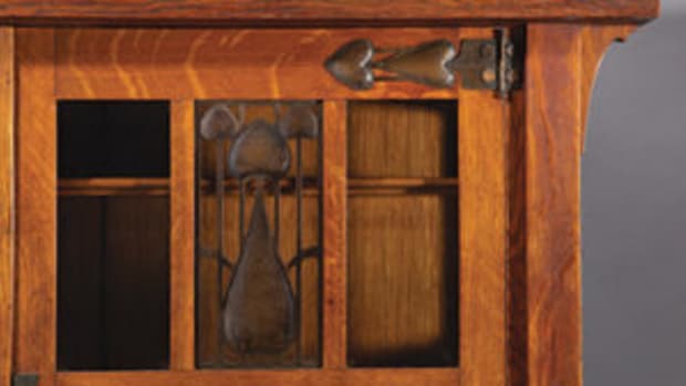 Detail of a Stickley china cabinet, circa 1905. Photos courtesy of Jeffrey S. Evans & Associates, www.jeffreysevans.com