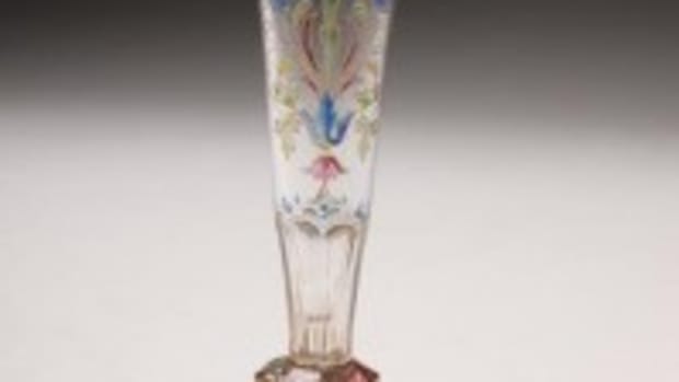 Bohemian enamel and gilt vase