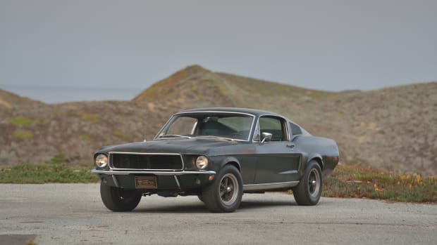 The 1968 Ford Mustang from the Steve McQueen crime thriller, Bullitt, races to an auction record.