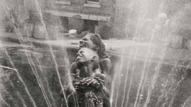 "Open Fire Hydrant on a Hot Summer’s Day, Harlem, New York," 1963. Estimate: $2,500-$3,500.