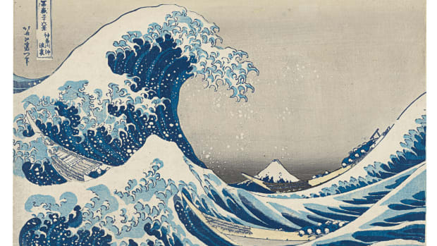 One of the most iconic pieces of Asian art in the world is Katsushika Hokusai’s 1831 woodblock print, Under the Wave Off Kanagawa. In September 2020, this set the world record for the print by the artist when it sold for $1.1 million at Christie’s, breaking its previous record set in 2017 when it fetched $943,500, also at Christie’s.