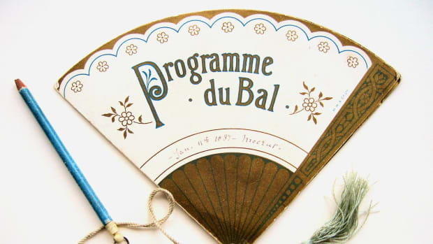 Programme du Bal engagements card for January 11, 1887,  published by M W & Co Ltd.  Inside this dance card, which opens out in the shape of a fan, as shown below. After the event, the card was kept as a souvenir of the evening,  perhaps finding a place in the lady’s drawing-room album.