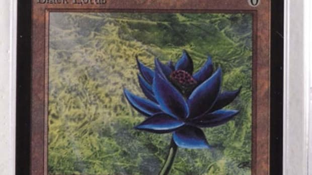 Magic: The Gathering Beta Black Lotus card, graded CGC 9 Mint, a Holy Grail item for MTG collectors and idolized for its fast mana acceleration during play, is expected to be a top lot; estimate: $40,000-$60,000.