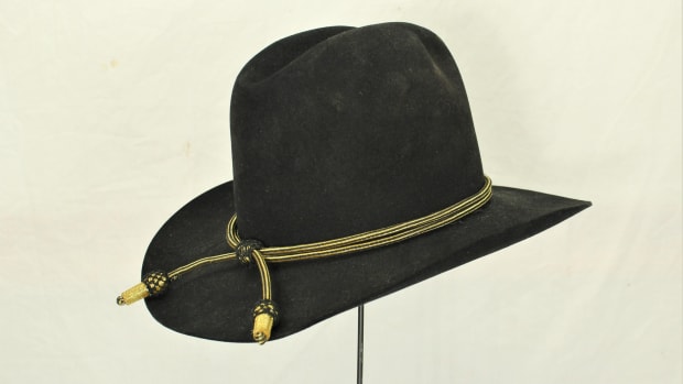 Resistol 3X hat worn by John Wayne as Gen. William Tecumseh Sherman in the 1962 MGM film, "How the West Was Won." Estimate: $2,000-$10,000.