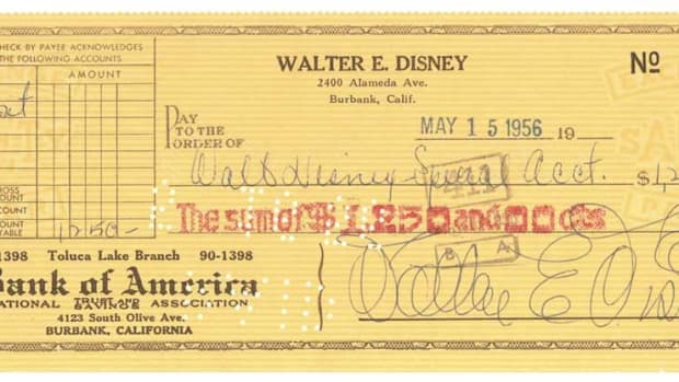 Walt Disney check
