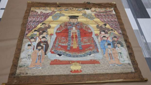 One of many antique scrolls repatriated to Okinawa.