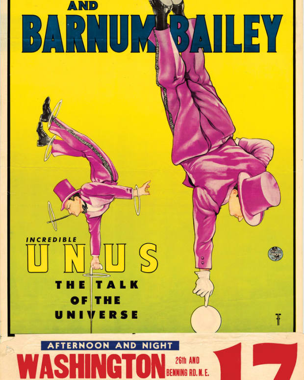 The Austrian Franz Furtner, or “Unus,” star acrobat of the Ringling Bros. and Barnum & Bailey show, debuted his act in 1948.