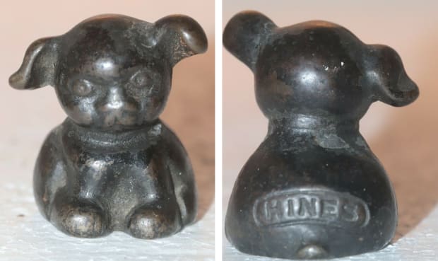 Vg Patina Finished / Griswold Pup Paperweight Solid Cast Iron Metal Dog 1/4Lb 