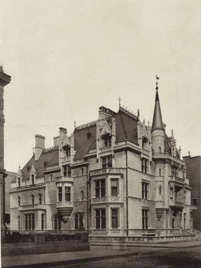 The home of Mr. and Mrs. Alva and William Kissam Vanderbilt, in a photo from 1886. The home was known as the “Petit Chateau” and designed by renowned architect Richard Morris Hunt.
