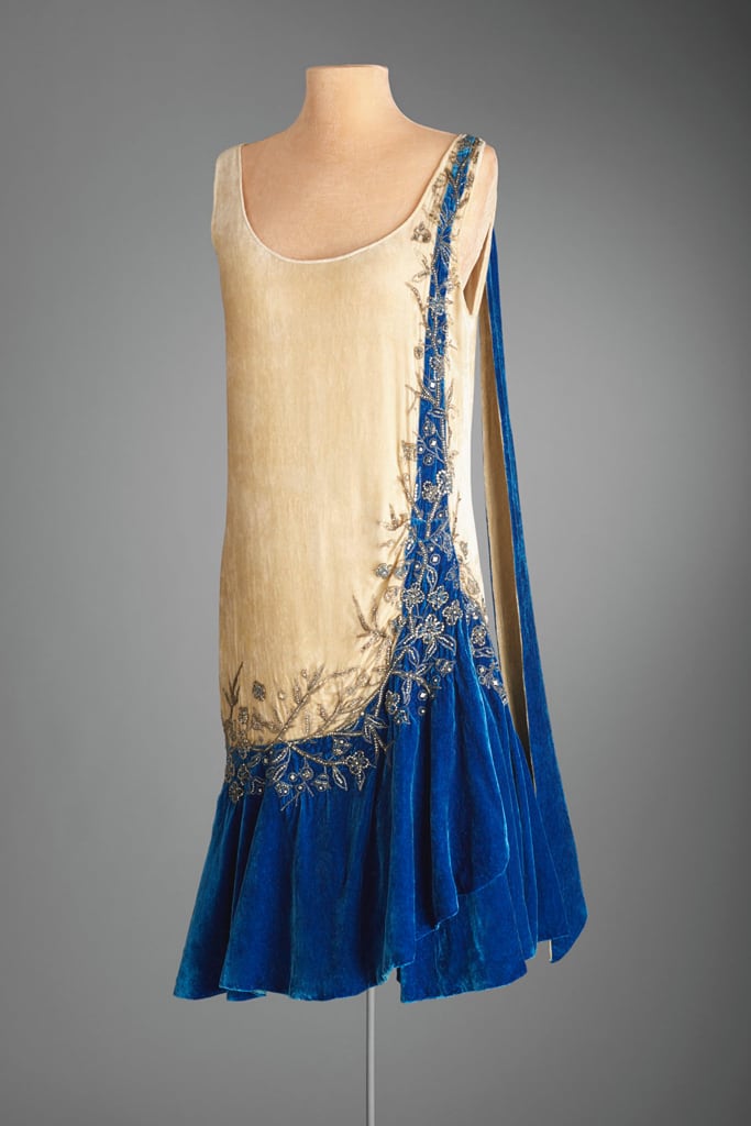 Evening dress, Mme. Frances, Inc., New York, circa 1925, silk velvet and rhinestones.