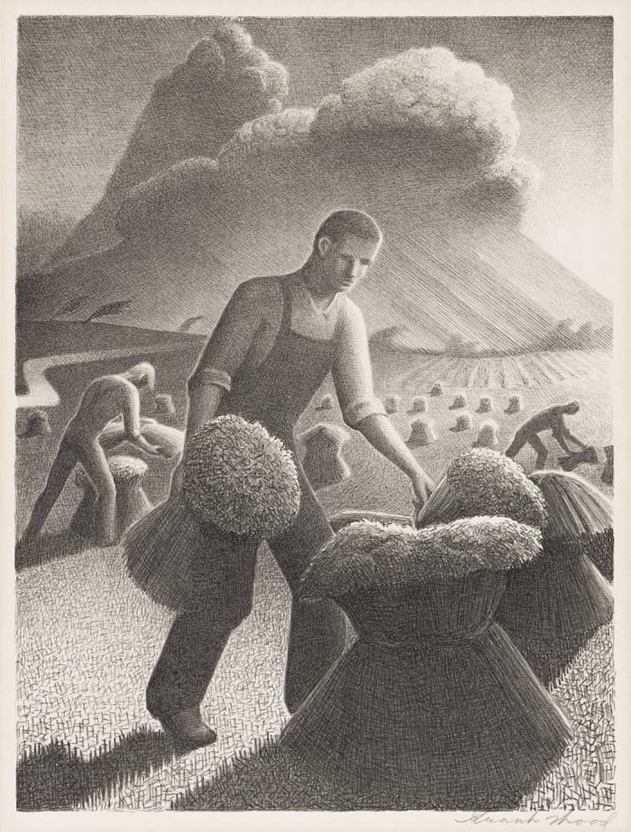 Grant Wood approaches the storm