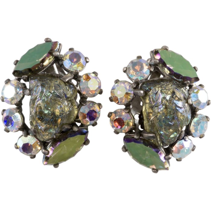 Schiaparelli “lava rock” earrings,  late 1950s, $100-$125.