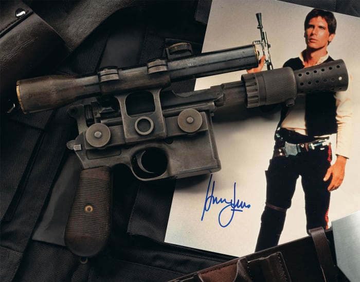 The BlasTech DL-44 Heavy Blaster carried by Han Solo (Harrison Ford), in “Star Wars Episode IV - A New Hope,” will be up for auction during Rock Island Auction Company’s Premier Auction, Aug. 26-28.