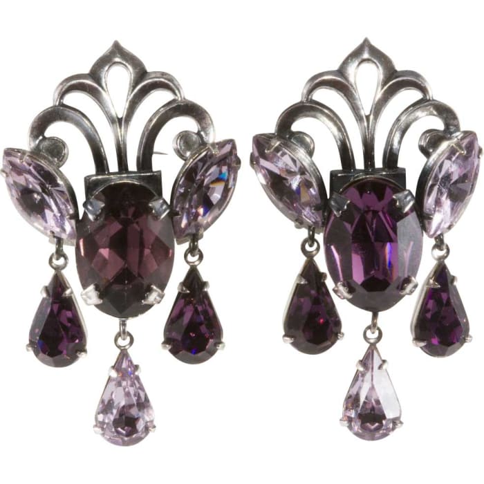Napier silver plated  dangle earrings