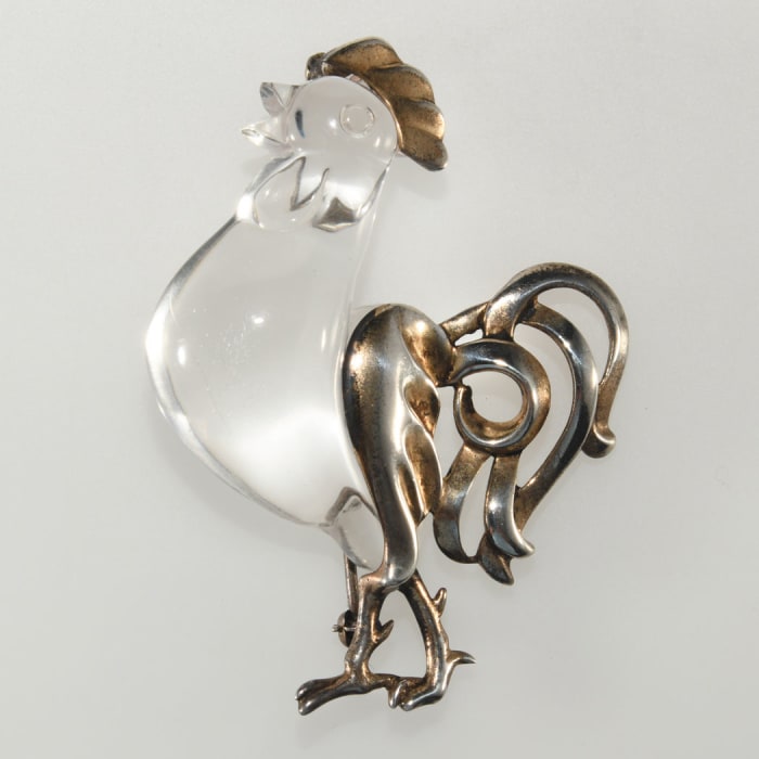 Rooster jelly belly brooch