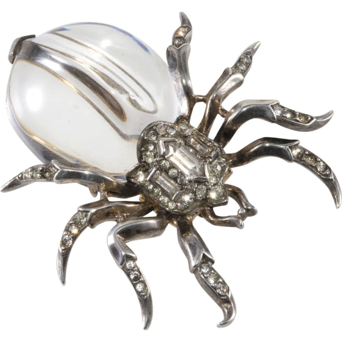 Trifari spider jelly belly pin clip