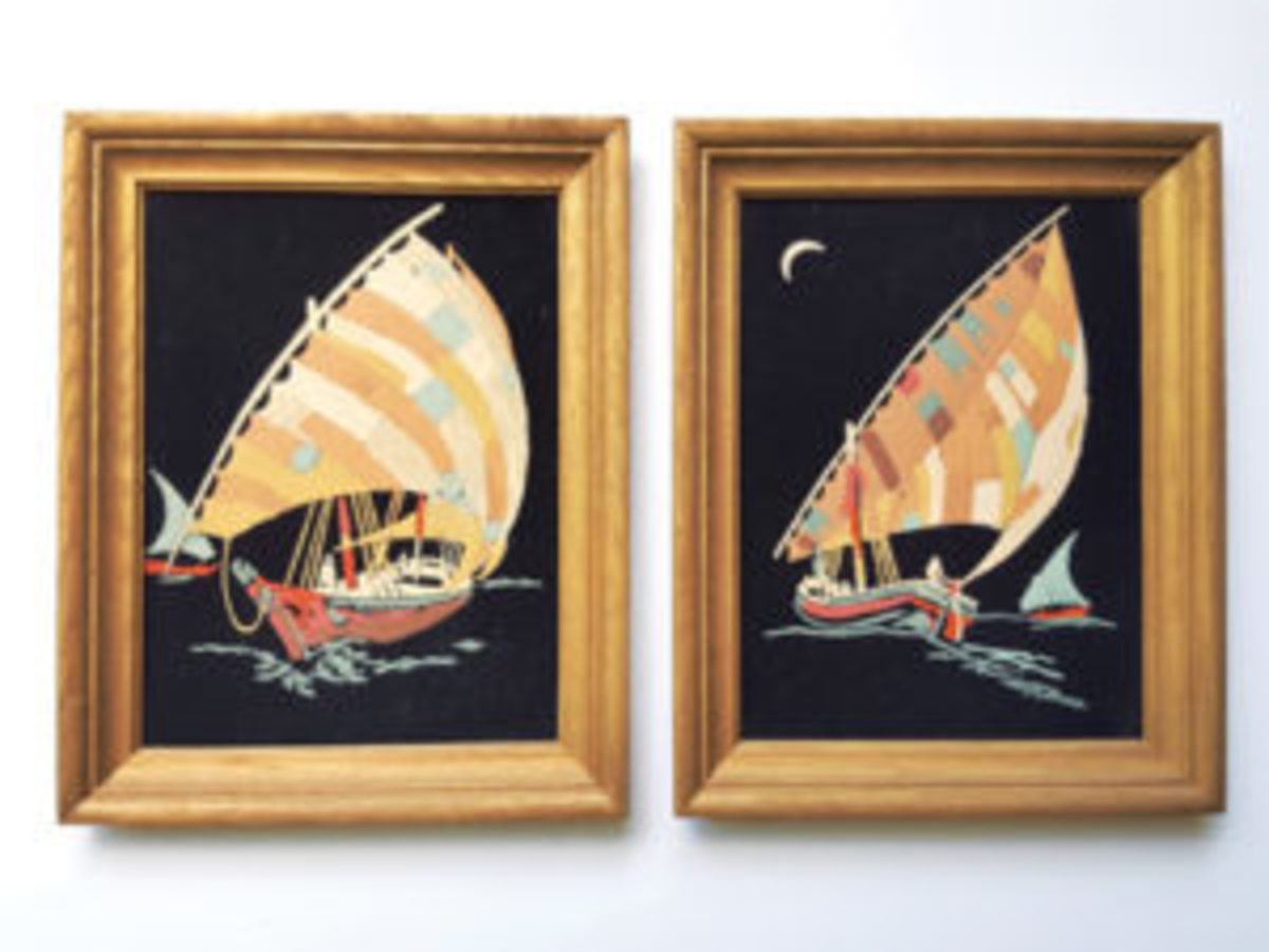 Sailboats on Black Velvet paint by numbers