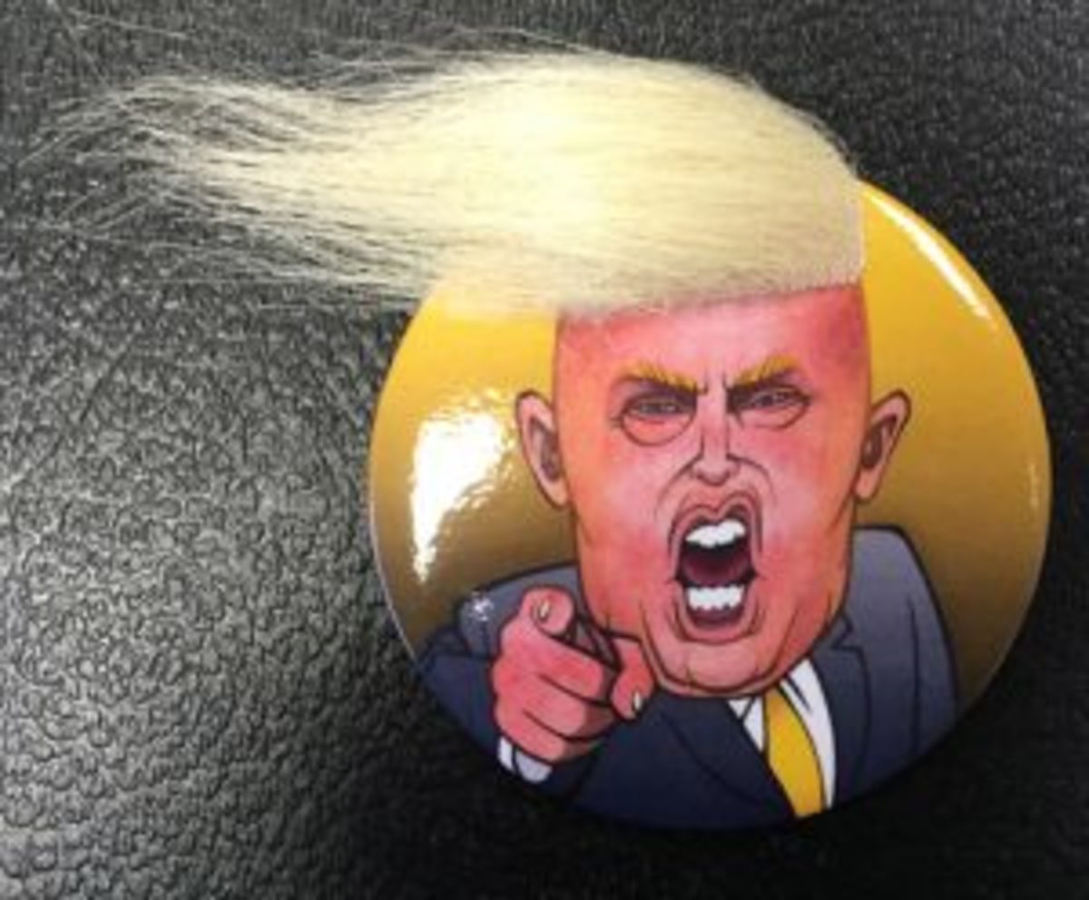Trump 'crazy hair' button