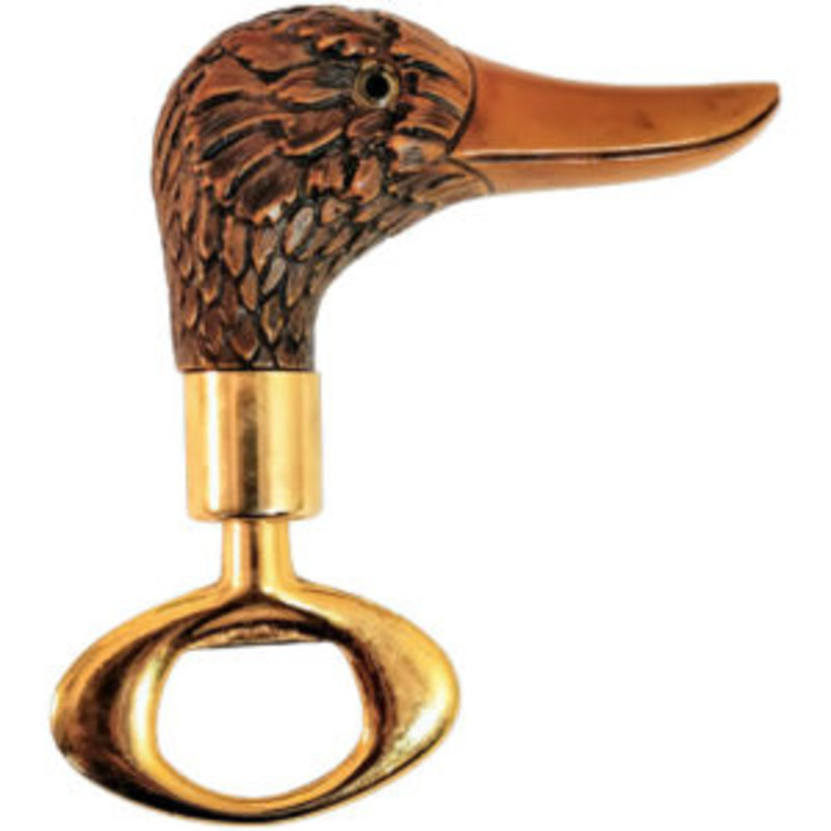 carved duck head bottle opener