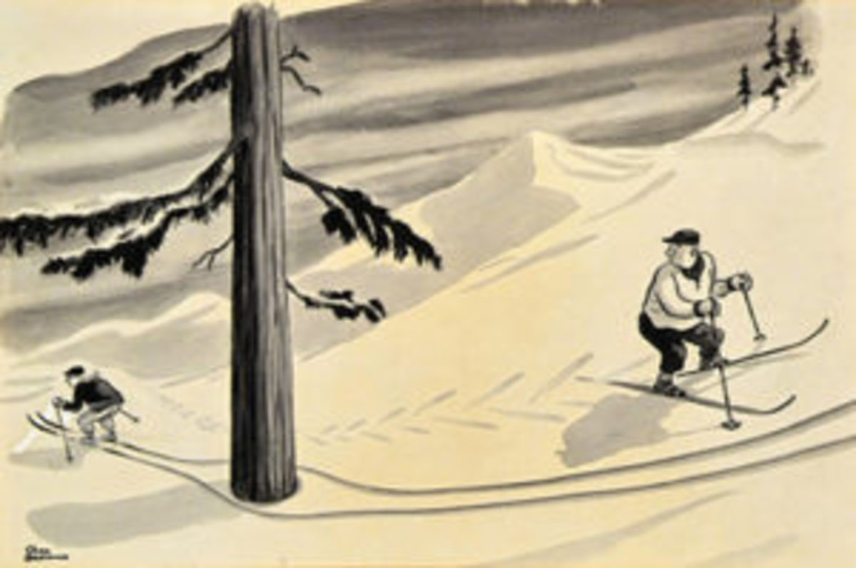 Charles Addams, “Downhill Skier,” The New Yorker, January 13, 1940