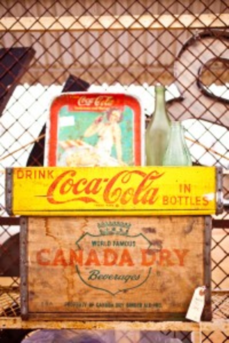Antique and vintage advertising appears aplenty at Marburger Farms.