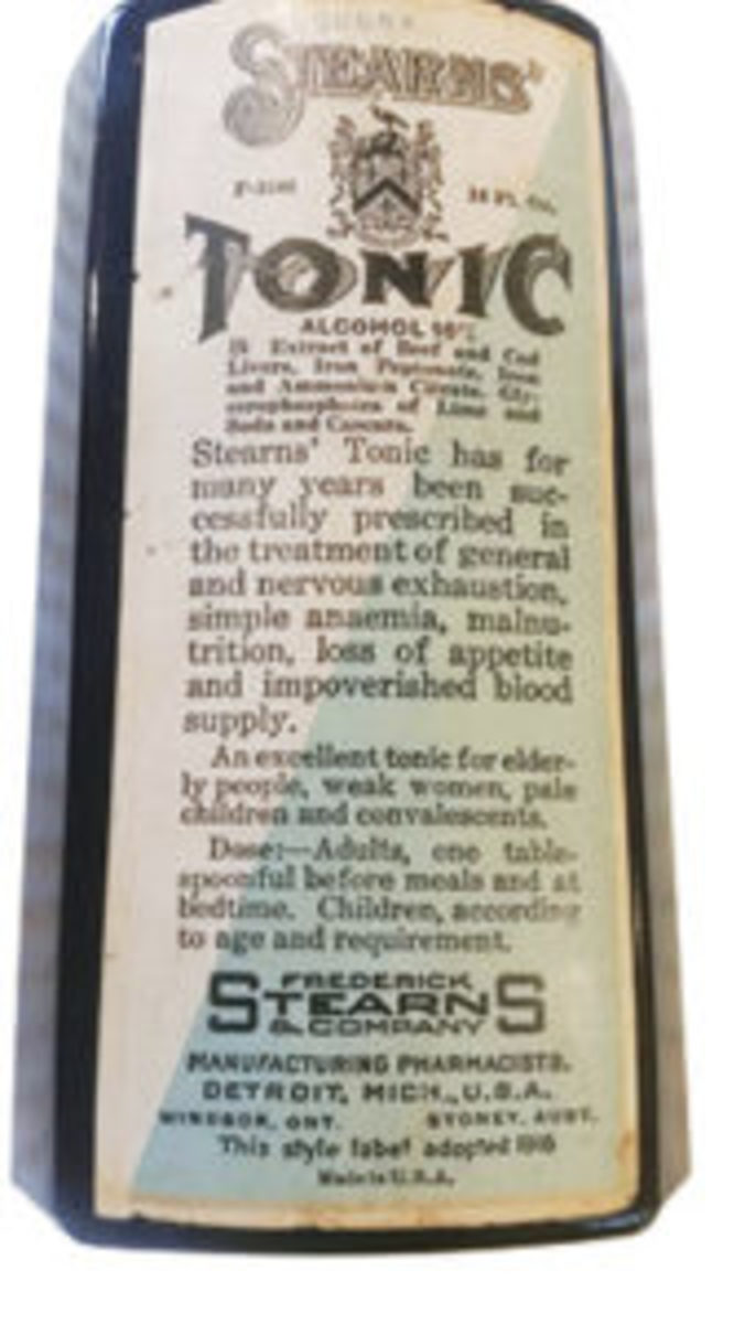 Figure 2: Sterns Tonic, 10”, Amber, Frederick Sterns & Company, Detroit, Mich., U.S.A., 1900-1920, $65-$75.