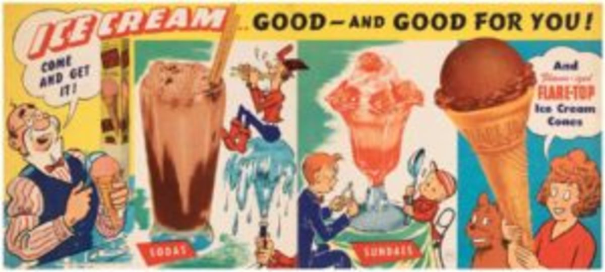 vintage ice cream store sign