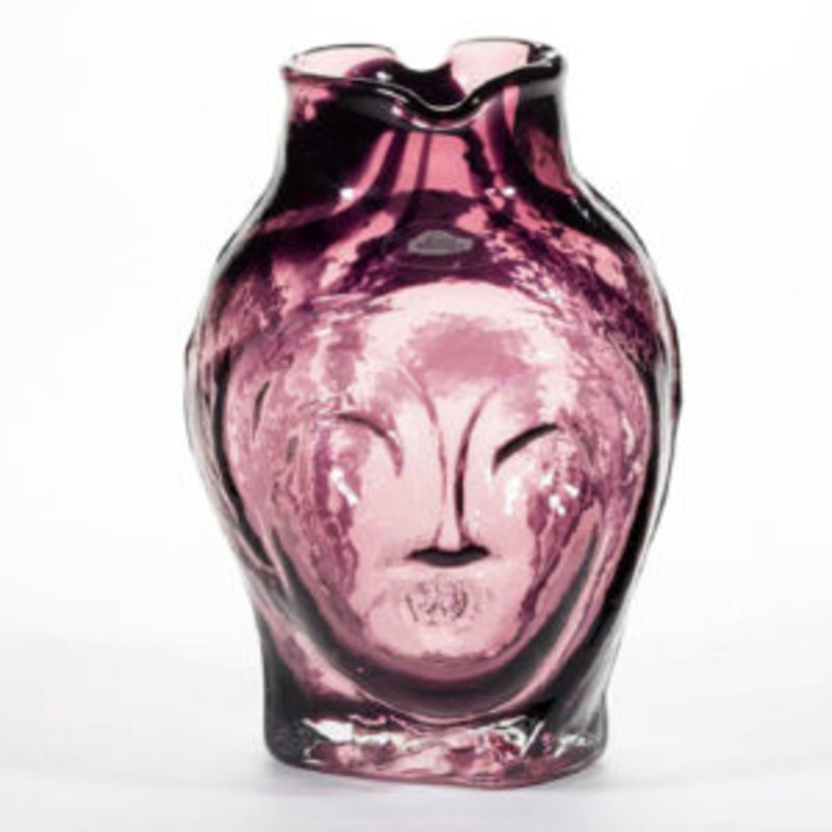 Blenko face figural vase