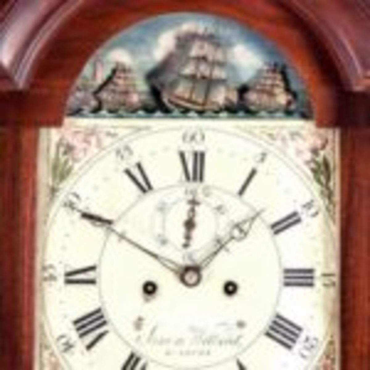 Simon Willard rocking ship tall case clock, $9,000