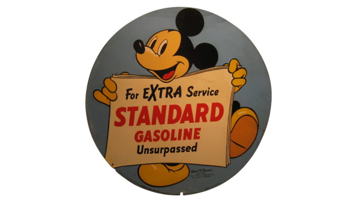  Mickey Mouse Standard Oil sign, www.mecum.com. *Great cross-over collectible item.