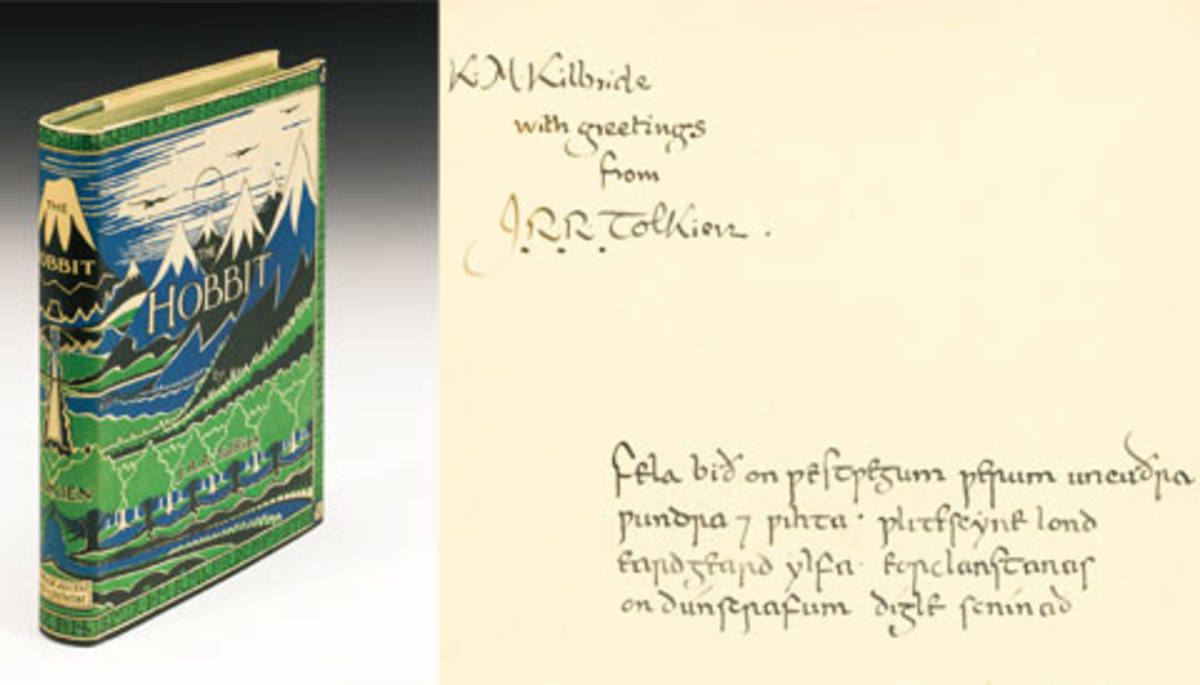 The Hobbit Book_First edition inscription