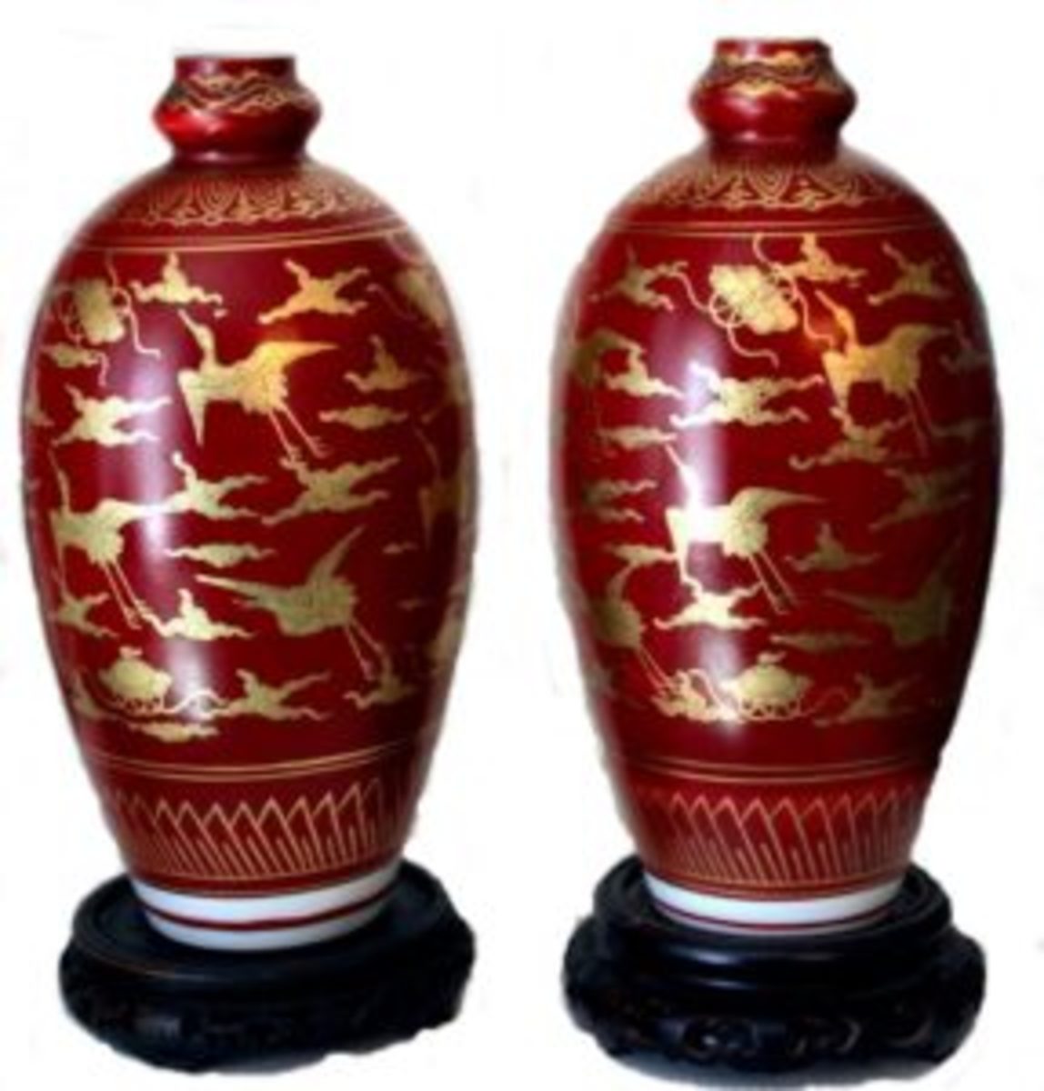 Kinrande style Saiko Kutani ware vases