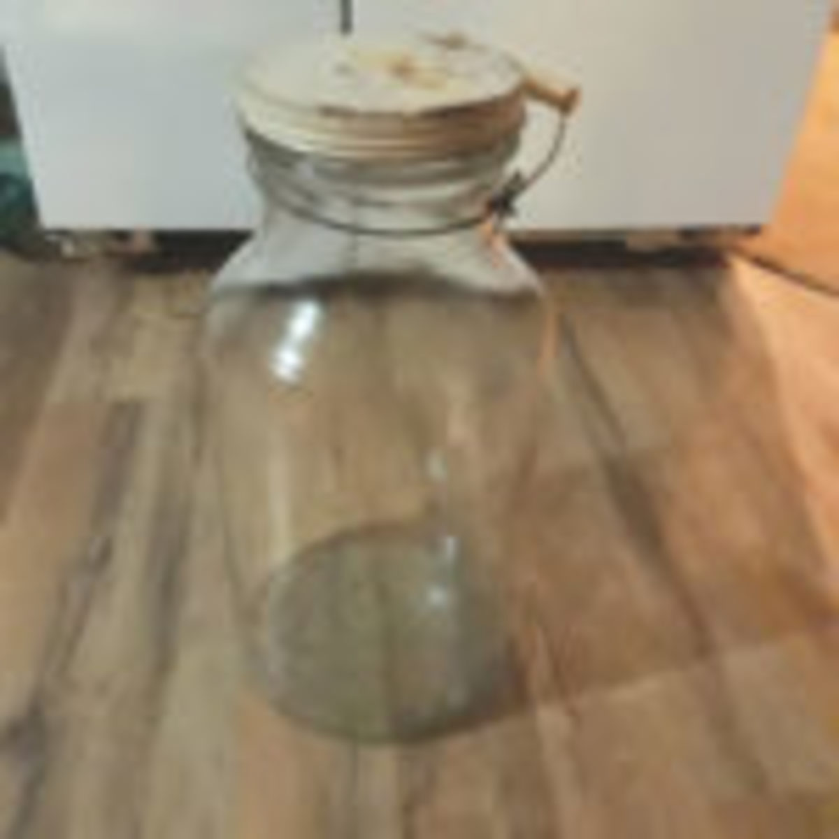 Vintage pickle jar with bail handle