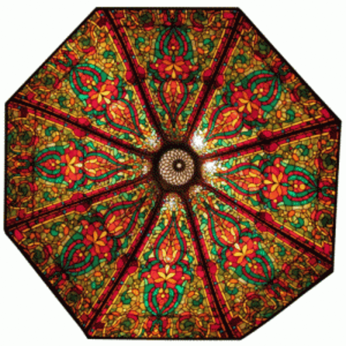 Leaded glass ceiling dome