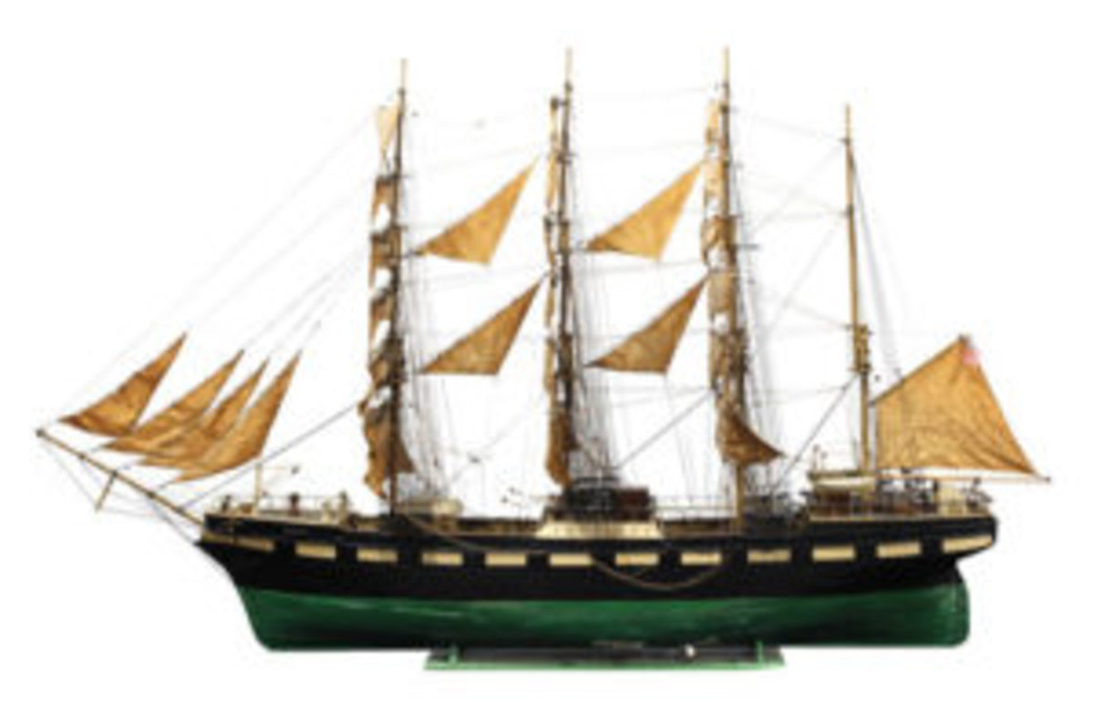 four-masted German ship model