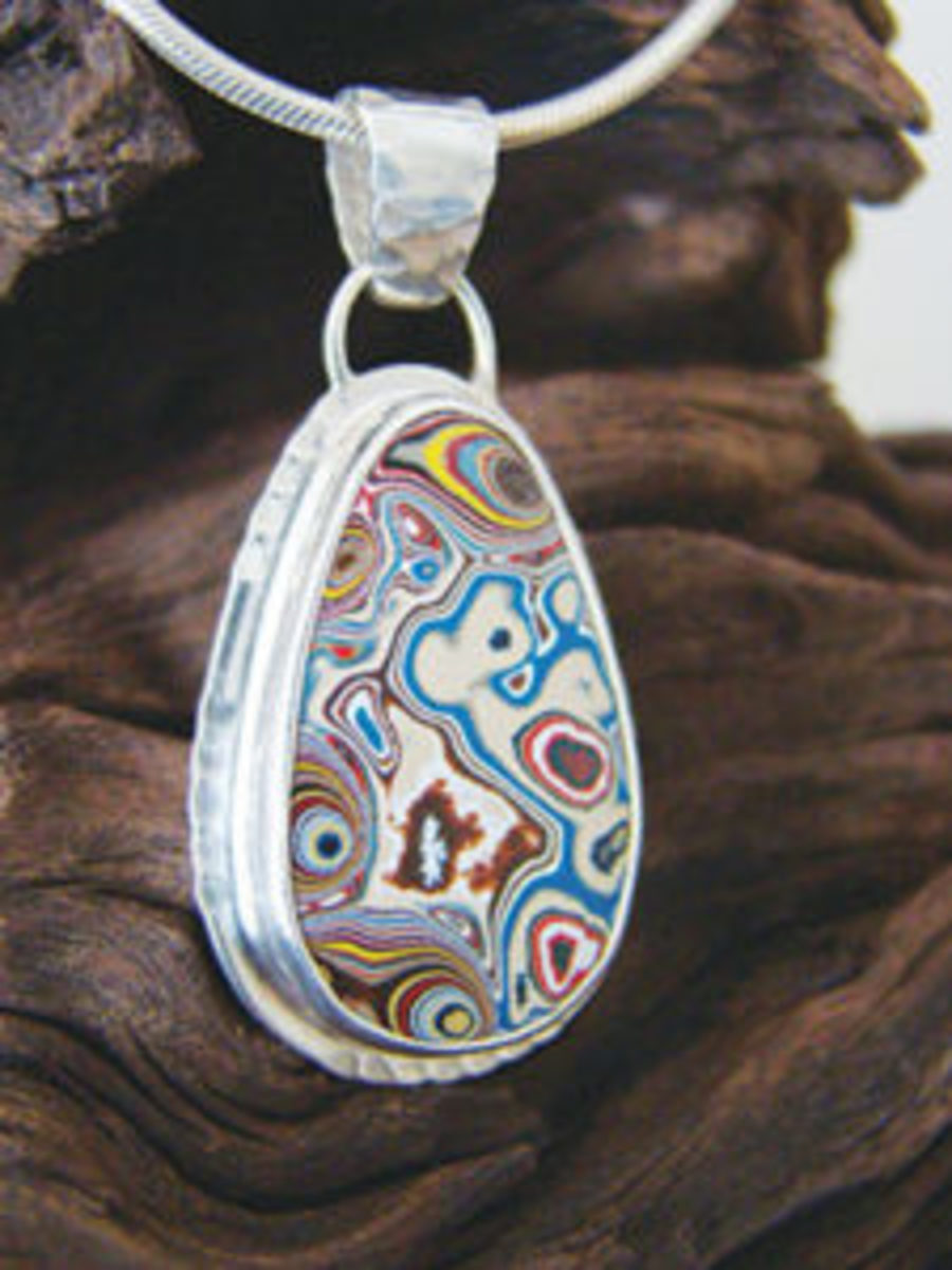 Sterling silver Motor Agate pendant by Cindy Dempsey