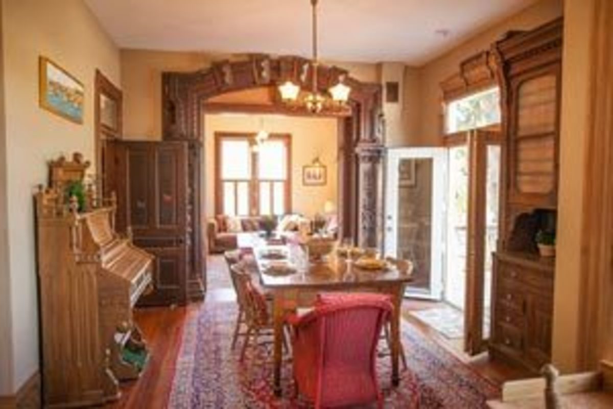 The hallmarks of Triple S Ranch are the large rooms, high ceilings, and intricate Victorian details