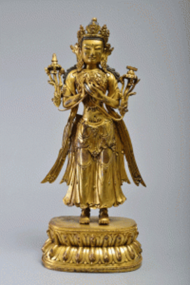 Gilt-bronze figure Avalokitesvara