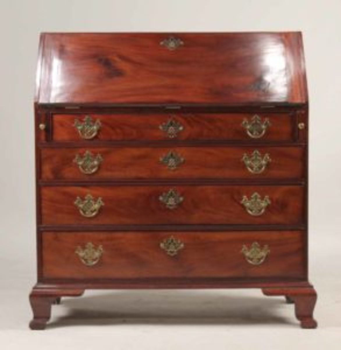 Chippendale mahogany slant-front desk attributed to John Townsend of Newport, Rhode Island, circa 1780-1790.
