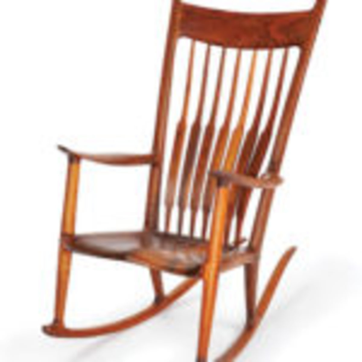 Sam Maloof (1916-2009 Alta Loma, CA), spindle-back rocking chair, 1981, $15,000-$25,000.