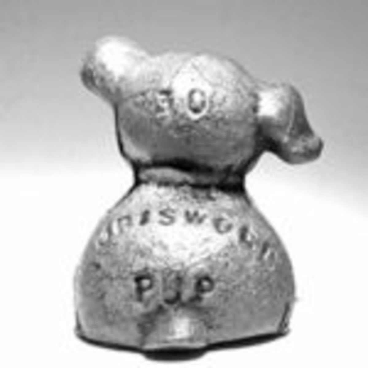 Griswold Pup Paperweight Solid Cast Iron Metal Patina Finish Vintage Style Vg/Ex 
