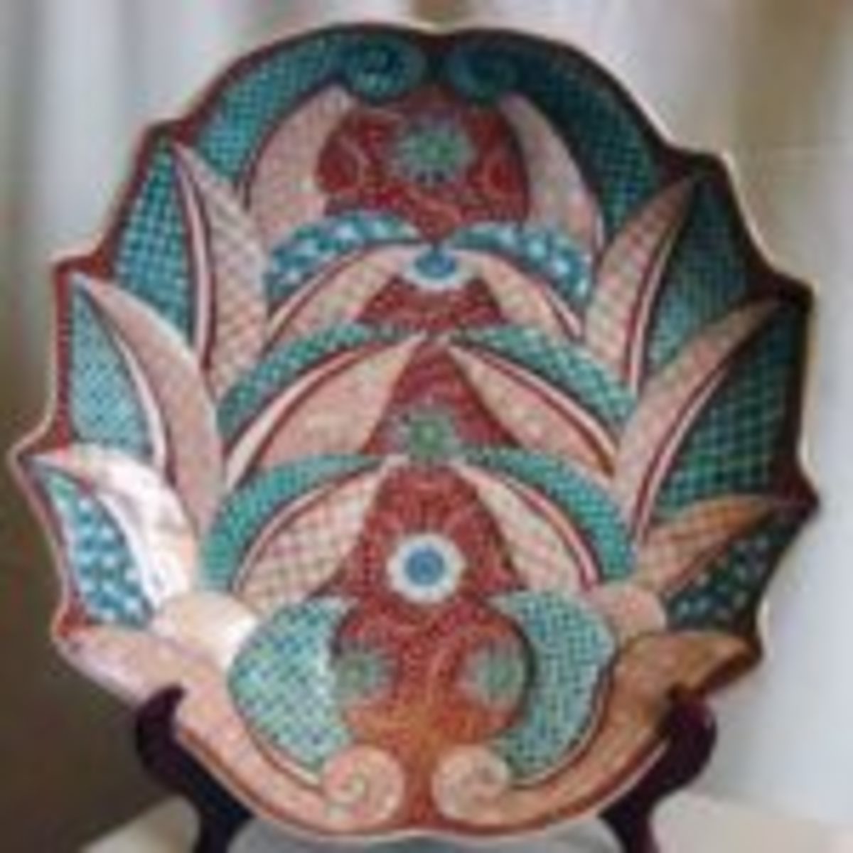 Imari Leaf-shaped platter