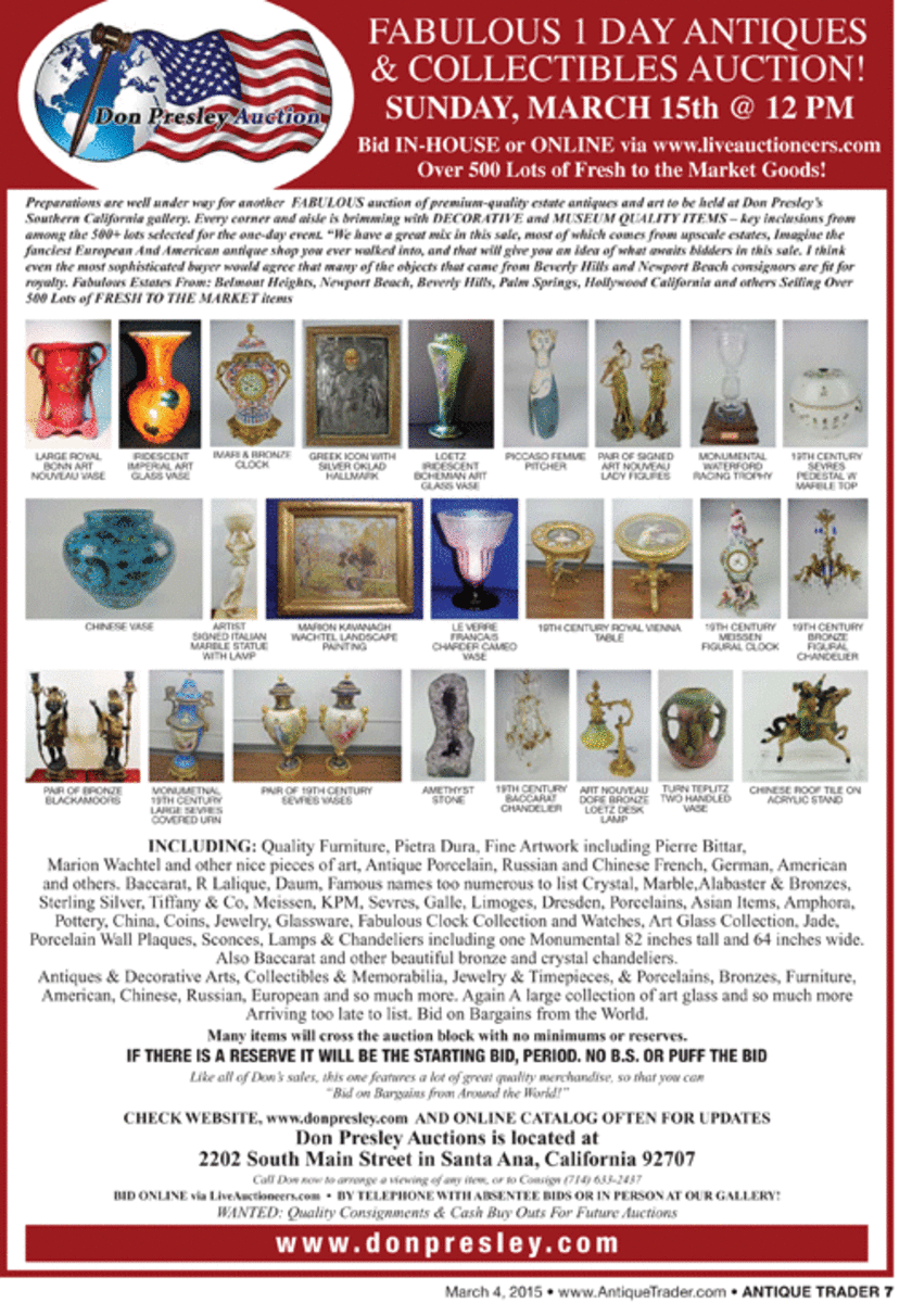 Don Presley March 15 auction